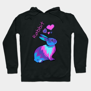 Colorful cute rabbit Hoodie